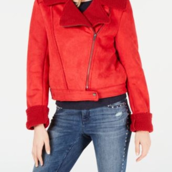 The Fifth Label Faux-Fur Moto Jacket Red 40181051 - Picture 3 of 8